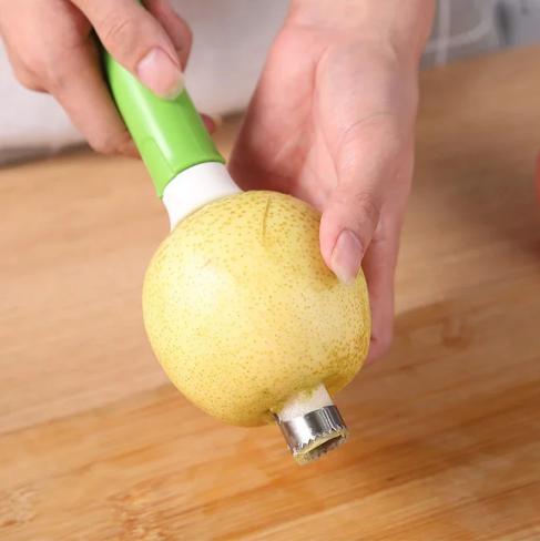 Push Out Fruit Core Easily! 2-in-1 Peeler & Corer For Apple & Pear