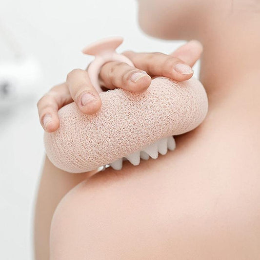 Suction Dual-Use Bath Sponge, Gentle Exfoliating Shower Brush
