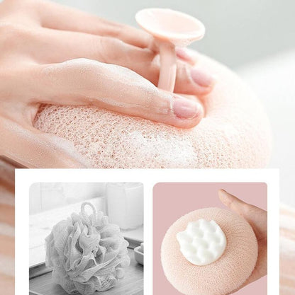 Suction Dual-Use Bath Sponge, Gentle Exfoliating Shower Brush