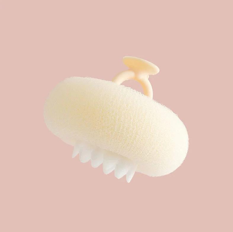 Suction Dual-Use Bath Sponge, Gentle Exfoliating Shower Brush