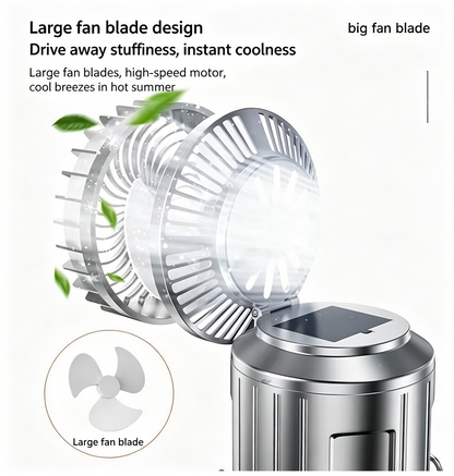 Portable Solar Camping Fan Light, Multi-Function LED Tent Lantern, Emergency Handheld Lamp