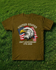 Eagle Flag Print 250 Anniversary T-Shirt