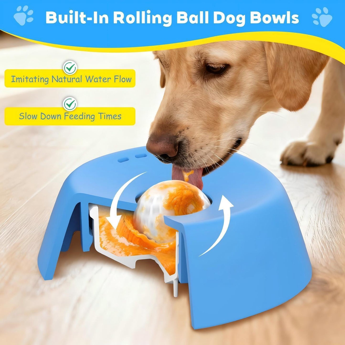Slow-feeder pet bowl