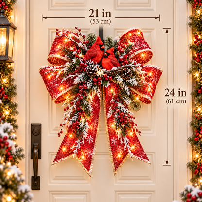 🎀🎄 Christmas Magic Bow Door Hangers – Oversized Light-Up Holiday Bows in 6 Festive Styles