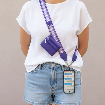 Clip & Go Strap W/Zippered Pouch Fun Dots
