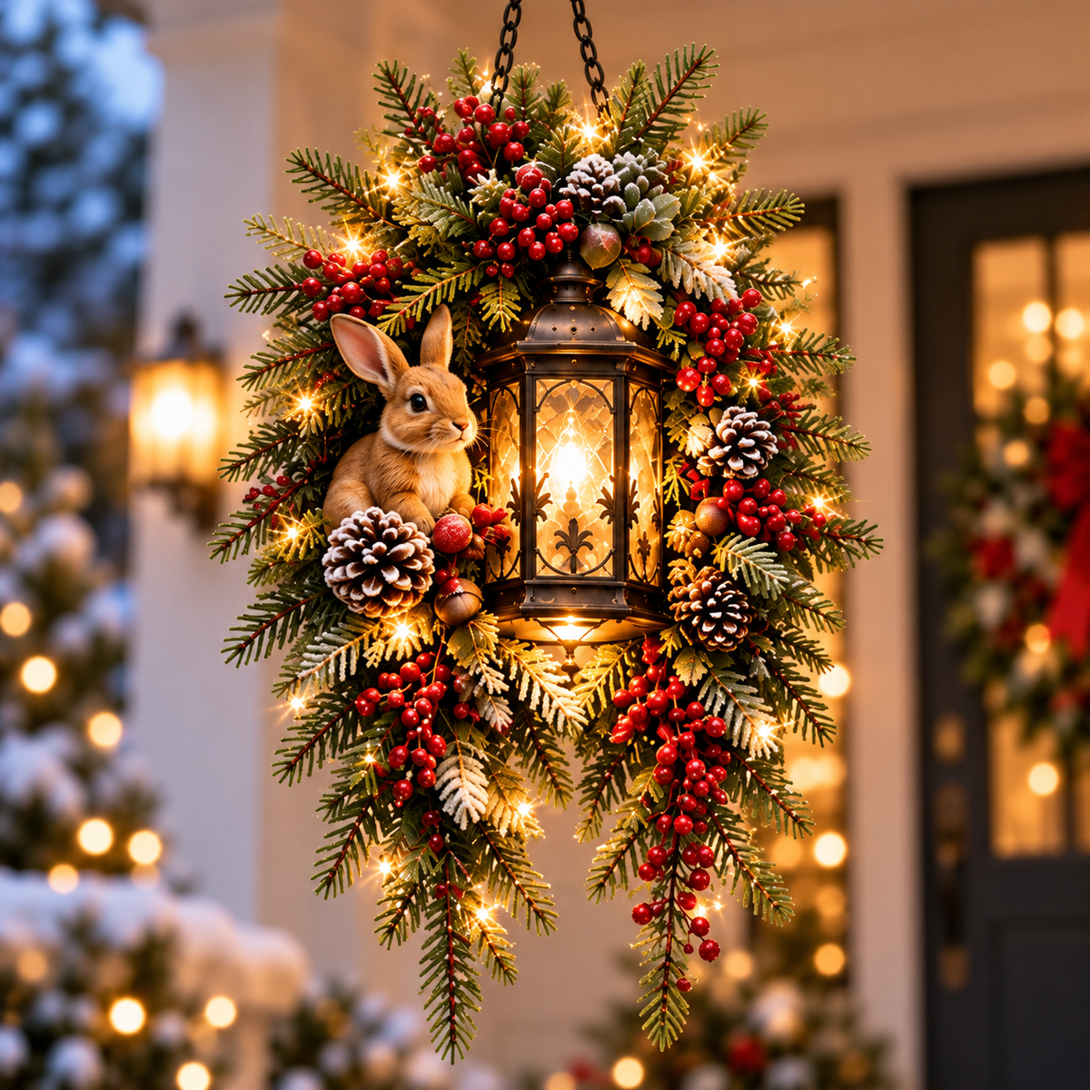 🎄 ✨ Light Up Your Christmas – Pre-Lit Lantern & Evergreen Porch Decor | 6 Festive Styles