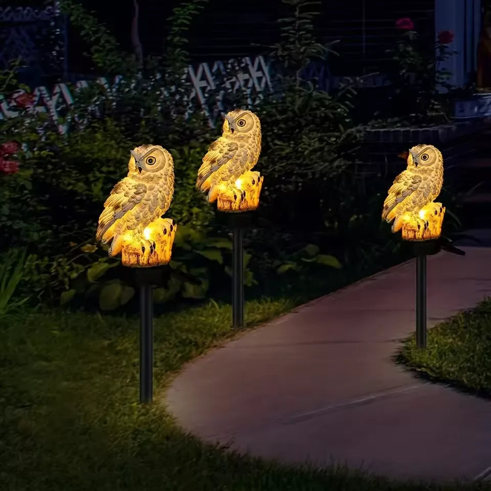 🔥Christmas Big Sale 50% OFF🔥Waterproof Solar Owl Light – LED Pathway Light for Lawn, Garden Decor & Can Scare Away Birds