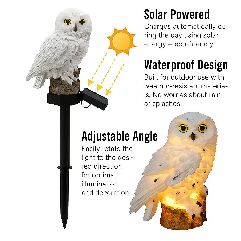 🔥Christmas Big Sale 50% OFF🔥Waterproof Solar Owl Light – LED Pathway Light for Lawn, Garden Decor & Can Scare Away Birds