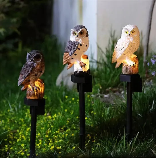 🔥Christmas Big Sale 50% OFF🔥Waterproof Solar Owl Light – LED Pathway Light for Lawn, Garden Decor & Can Scare Away Birds
