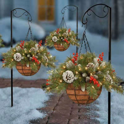 🎄🪴Christmas Hot Sale🔥Pre-Lit Artificial Christmas Hanging Basket