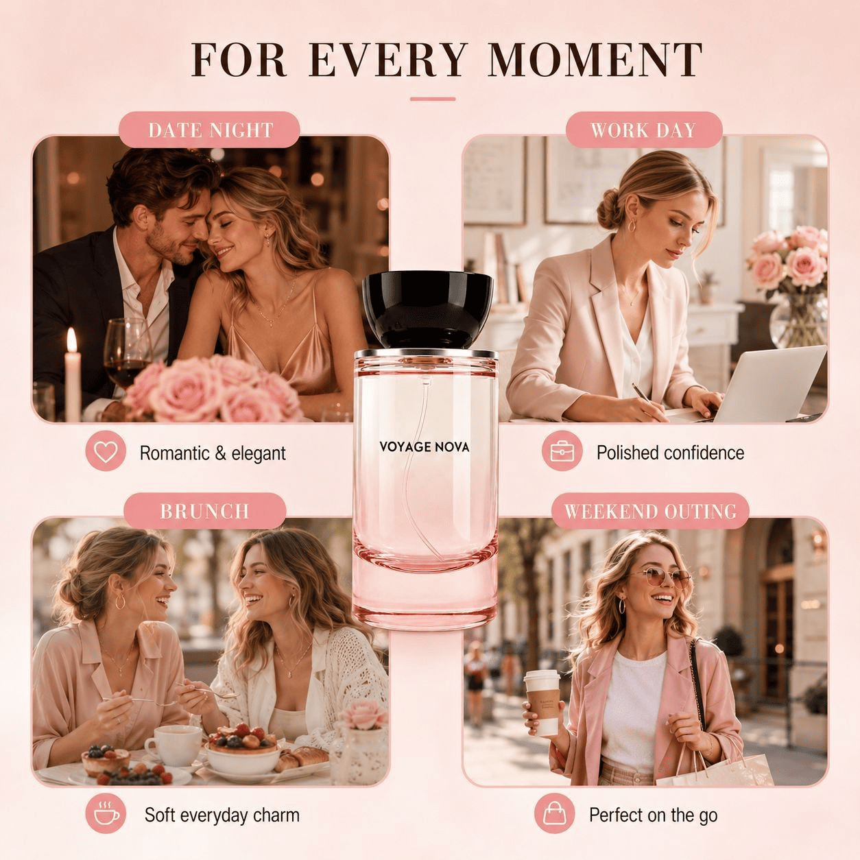 Voyage Nova | Rosey Fruity Floral | Extrait De Parfum | Long Lasting Luxury Fragrance