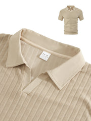 S-3XL Breathable Jacquard Striped V-Neck Short-Sleeve Lel T-Shirt