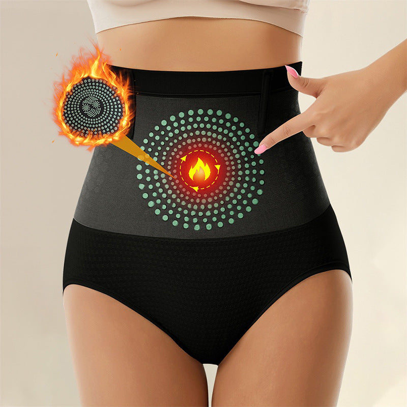 High Waist Magnetic Warm Tummy Shaping Panties Plus Size Hip Lifter Briefs
