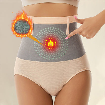 High Waist Magnetic Warm Tummy Shaping Panties Plus Size Hip Lifter Briefs