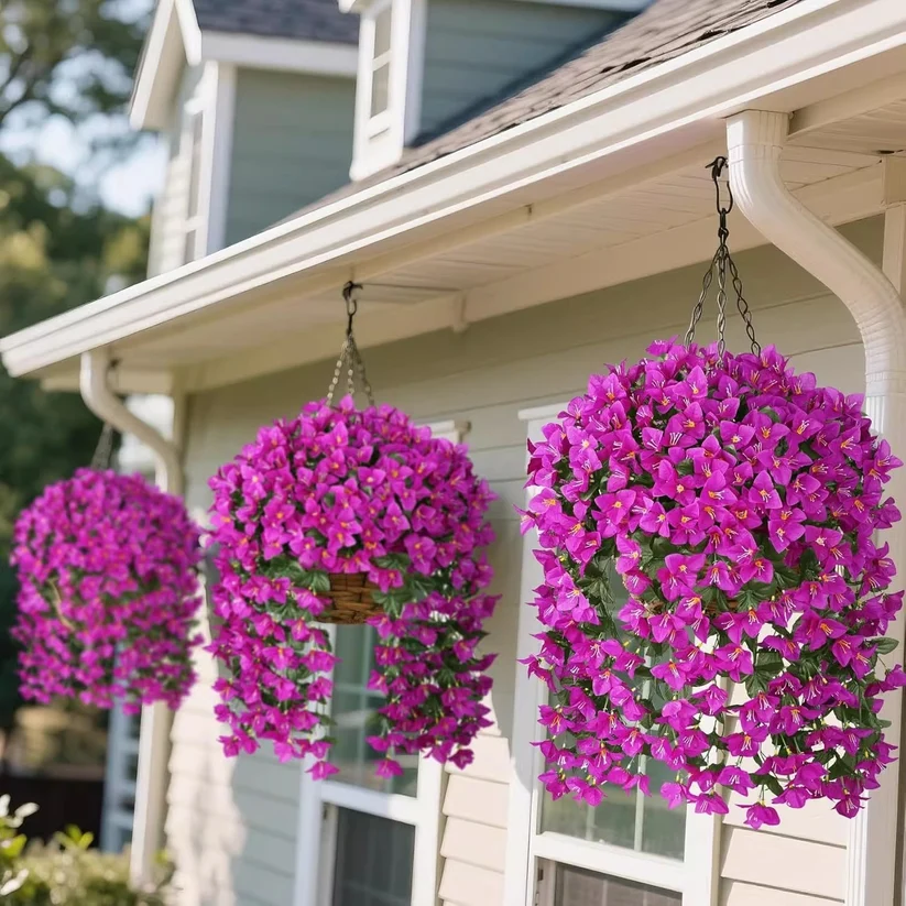 🔥2026 Hot Sale🔥Artificial Bougainvillea Hanging Basket With Trailing Flowers