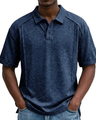 Men's Casual Short-Sleeve Button Lel Polo Shirt S-5XL