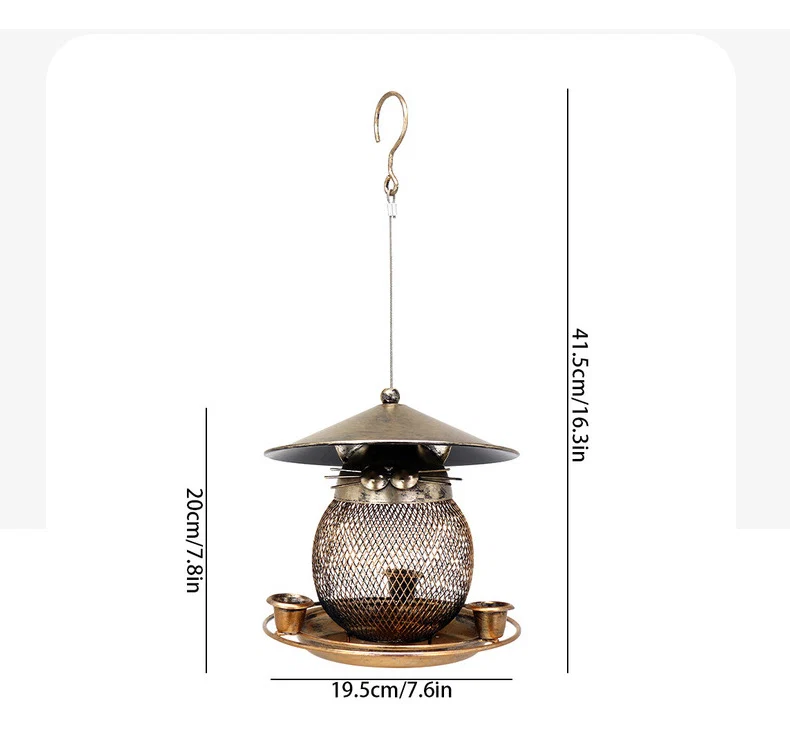 Vintage Metal Animal Bird Feeder | cat Hanging Wild Bird Feeders