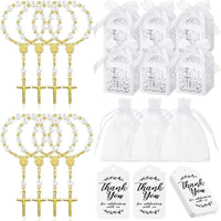 🙏Gold Bulk Rosary Bracelet Pack(30 Bracelets + 30 Pouches + 30 Gift Boxes + 30 Cards)