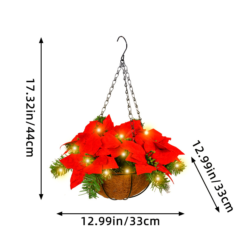 🔥HOT SALE✨ Artificial Christmas Flowers Hanging Poinsettias
