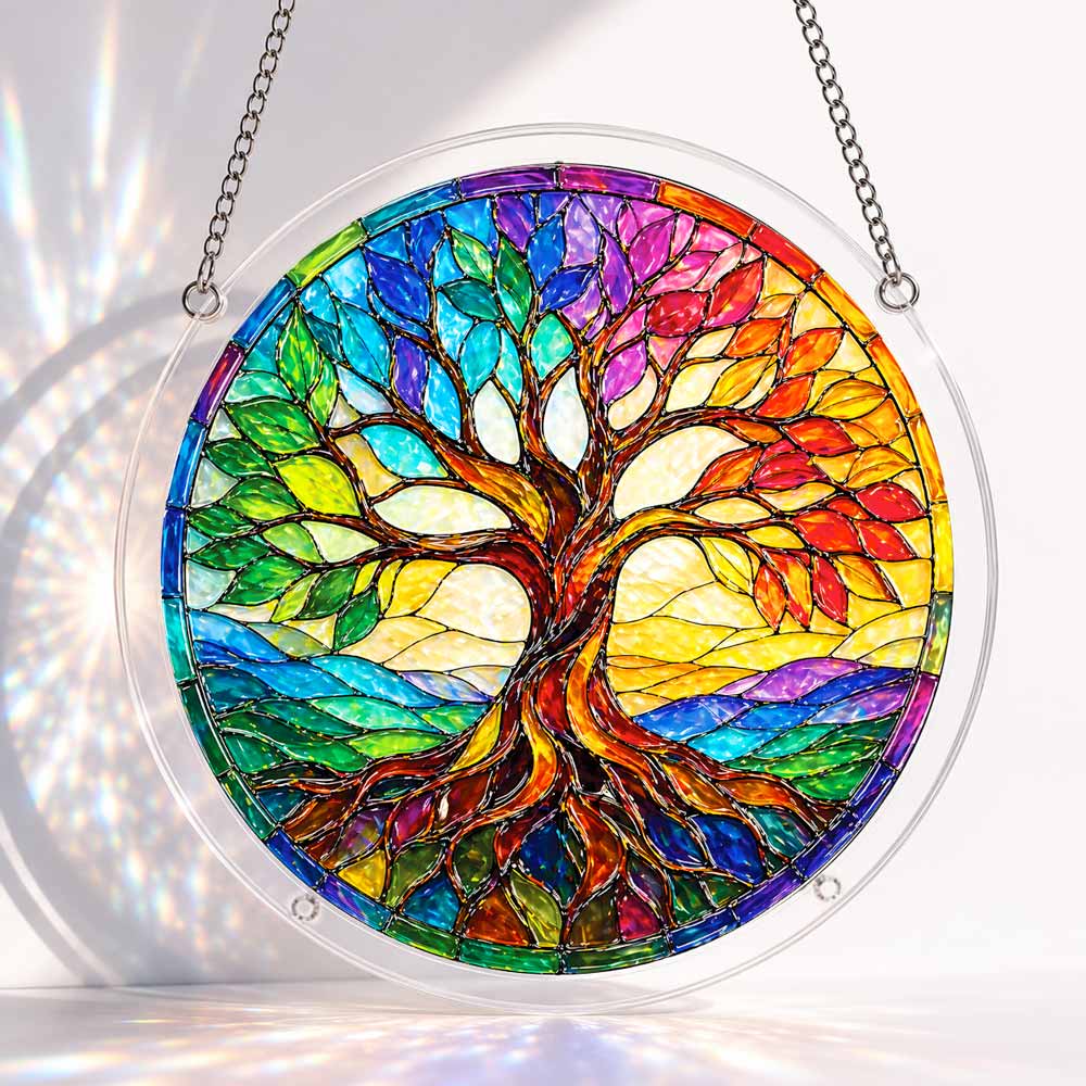 Acrylic Jigsaw Puzzle S - (7 inch) Acrylic Jigsaw Puzzle Suncatcher - Radiant Tree
