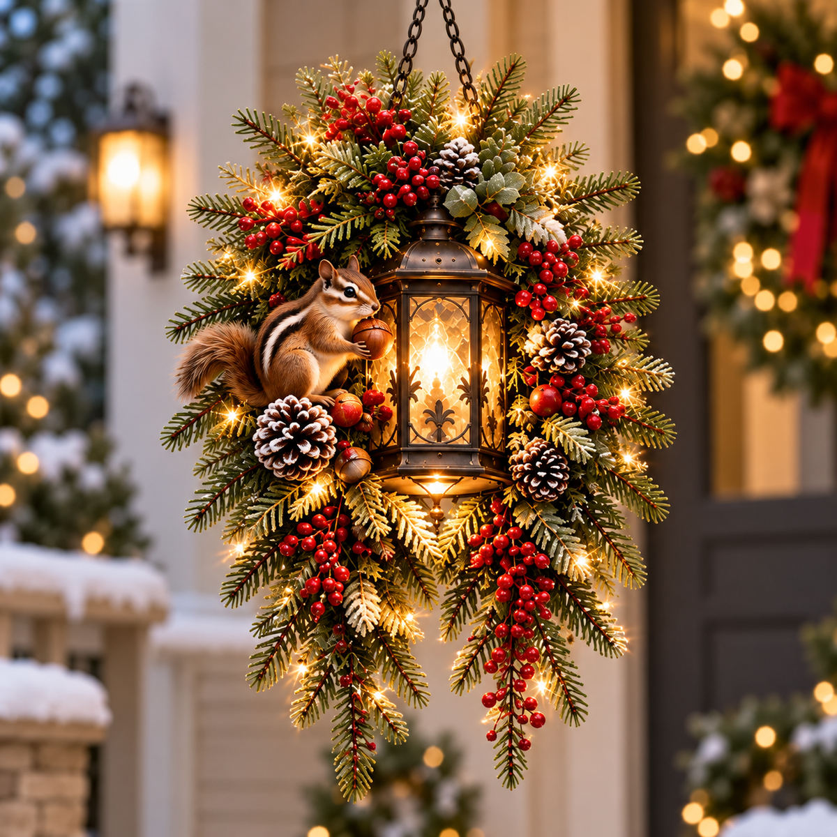 🎄 ✨ Light Up Your Christmas – Pre-Lit Lantern & Evergreen Porch Decor | 6 Festive Styles