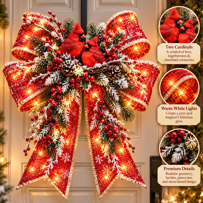 🎀🎄 Christmas Magic Bow Door Hangers – Oversized Light-Up Holiday Bows in 6 Festive Styles