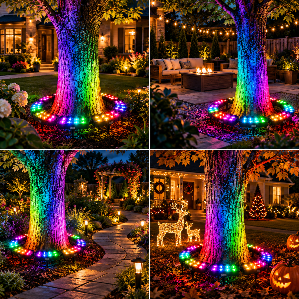 🔥Hot Sale- 🏳️‍🌈 One Tree. Endless Colors. – Solar RGB Landscape Ring Light