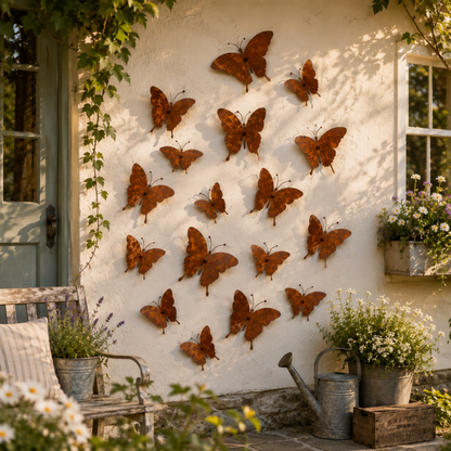 15-Piece Rustic Metal Butterfly Wall Décor Set – Transform Any Wall Into Garden Art