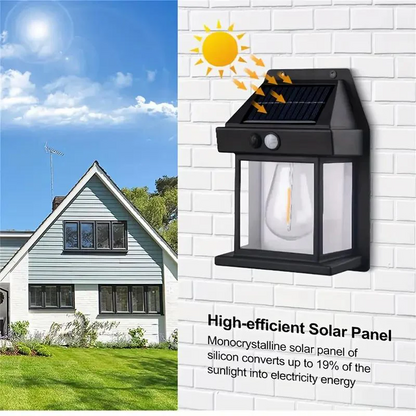 Solar Motion Sensor Wall Light | Waterproof Outdoor Decor Lamp