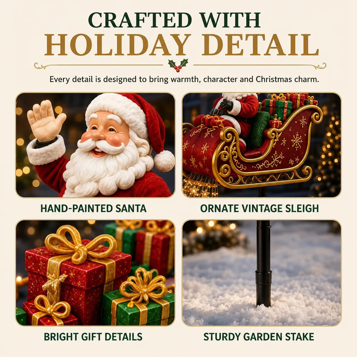 🎅✨ 2026 New Santa’s Flying Sleigh Gift Cascade – Solar Christmas Garden Light