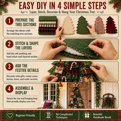 🔥😍Beginner-Friendly DIY Oversized Patchwork Christmas Tree Door Hanging Kit | Complete Kit with All Tools & Step-by-Step Guide Included 💕🎄