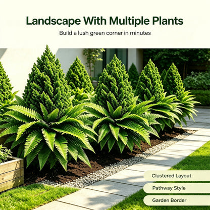 💥Last Day 70% OFF🌱 Lush Artificial UV Resistant Pine & Boston Fern Potted Plant