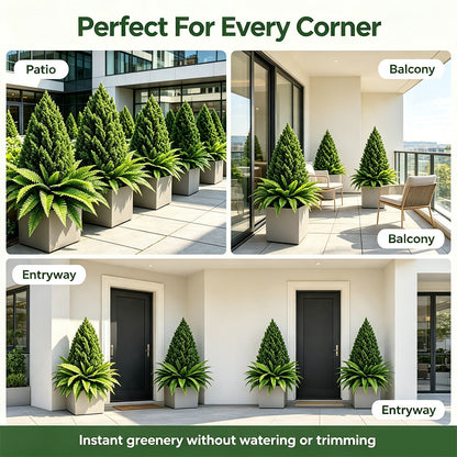 💥Last Day 70% OFF🌱 Lush Artificial UV Resistant Pine & Boston Fern Potted Plant