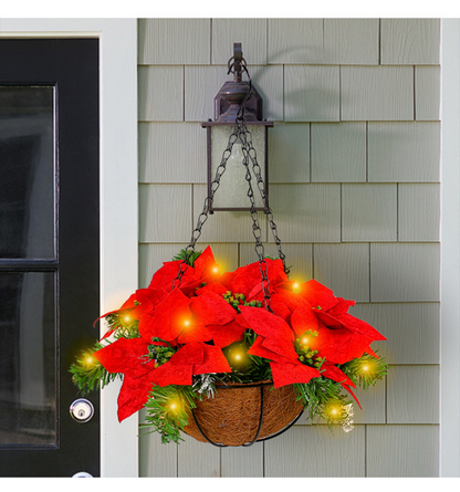 🔥HOT SALE✨ Artificial Christmas Flowers Hanging Poinsettias