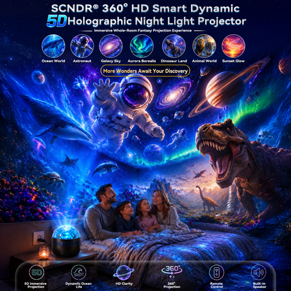 🔥 Limited-Time Offer! 50% OFF TODAY! 360° Smart Holographic Star Projector – HD 5D Dynamic Galaxy Experience
