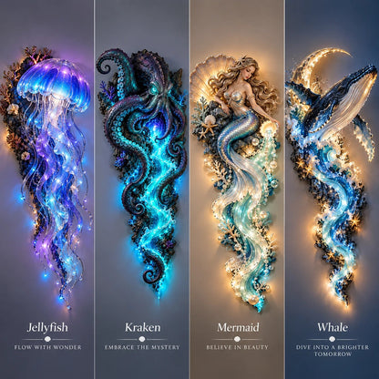 ⏰ Limited Stock 50% OFF - 🌊✨ Enchanted Ocean Legends™ Lighted Wall Décor Collection 🐋🧜‍♀️