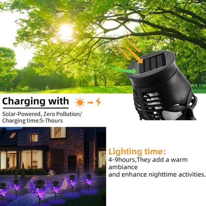 💀🔥Halloween Early Bird Special Sale 49% OFF-Halloween Skulls Solar Pathway Lights Purple Torch Flame Lights for Garden