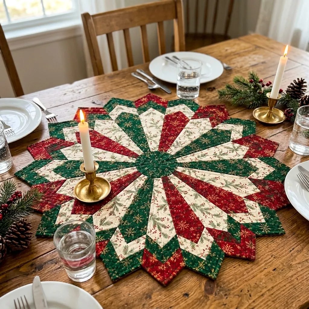 💯Holiday Star Table Topper Quilting Template Set