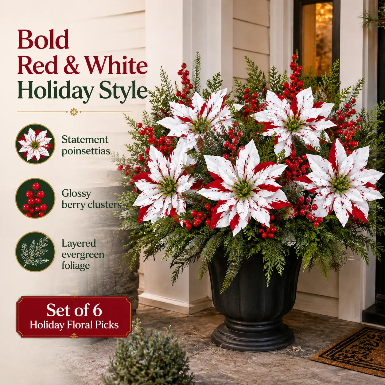 ❀Last Day 61% OFF🔥Christmas Poinsettia Planter Inserts