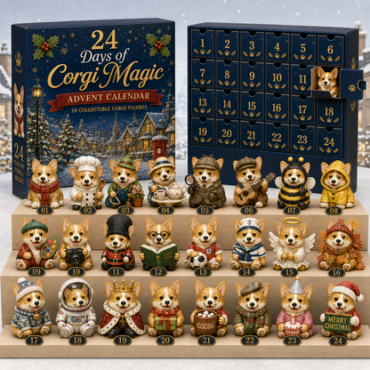 CHRISTMAS KICKOFF 49% OFF - 2026 British Corgis Blind Box - 24‑Day Festive Countdown, Corgi Figurines Blind Box