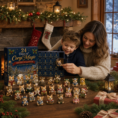 CHRISTMAS KICKOFF 49% OFF - 2026 British Corgis Blind Box - 24‑Day Festive Countdown, Corgi Figurines Blind Box