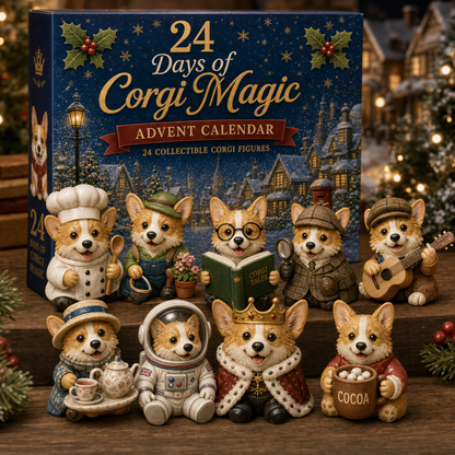CHRISTMAS KICKOFF 49% OFF - 2026 British Corgis Blind Box - 24‑Day Festive Countdown, Corgi Figurines Blind Box