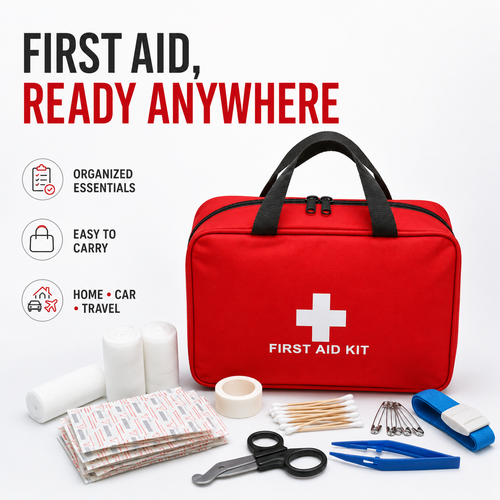 First Aid Kit – High-quality, waterproof, and portable trauma first aid kit, suitable for various emergency situations.
