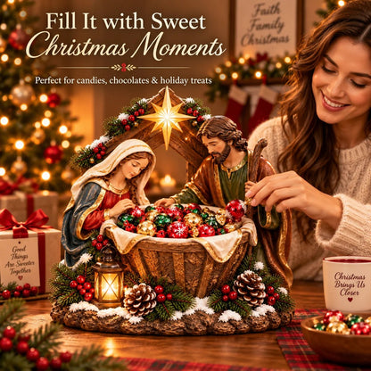 💯49% OFF – ✝️ Nativity Blessing Bowl™ | Lighted Christmas Treat Bowl with Mary, Joseph & Bethlehem Star 🎄