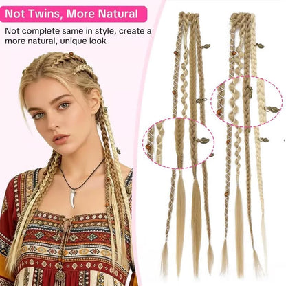 ✨ Boho Beaded Clip-In Braids – Effortless Festival & Everyday Hair Transformation