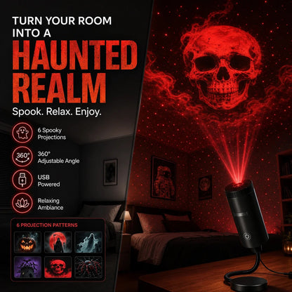 🎃 Plug-&-Play HD Halloween Projector – 10-Disc Spooky Projection Set