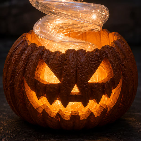 👻 Halloween Swirling Ghost Pumpkin Yard Lamp 🎃