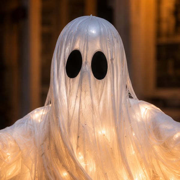 👻 Halloween Swirling Ghost Pumpkin Yard Lamp 🎃