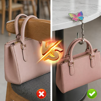 Foldable Butterfly Purse Hanger, Portable Table Hook