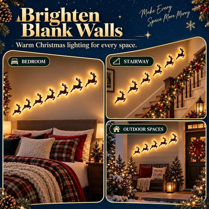 LIMITED-TIME 50% OFF — SHOP NOW! 🔥7Pcs Led Reindeer Wall Decorations, 3d Antler Glow Wall Decor For Christmas,3D Light-Up Wooden Reindeer Christmas Wall Decor Lights